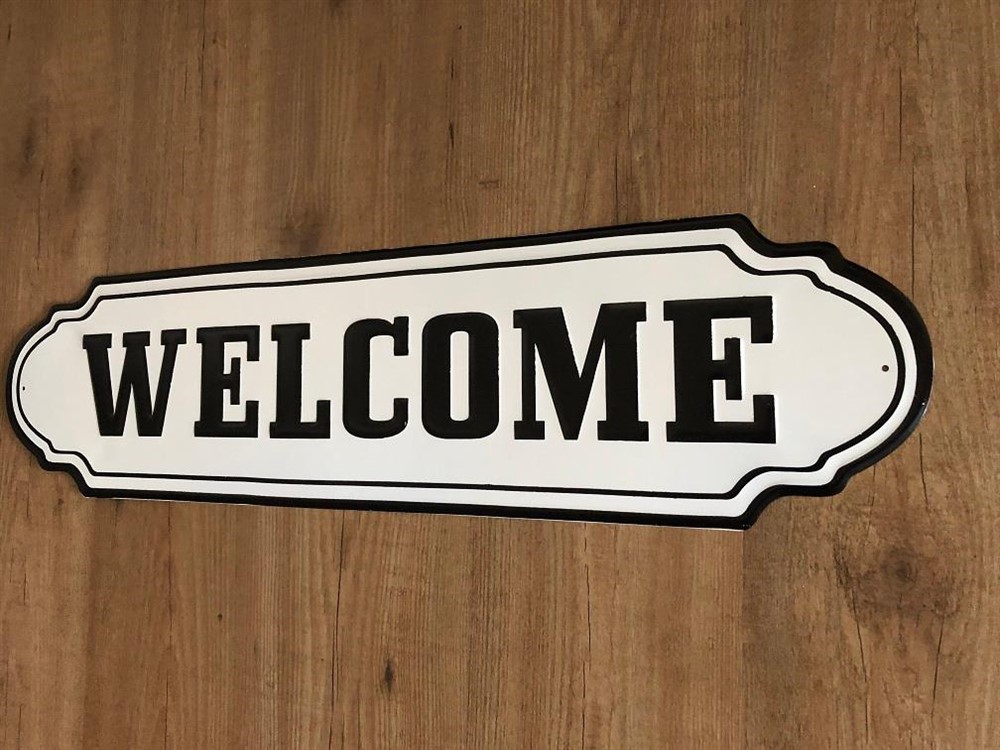 Wandbord, naamplaat XL, met tekst- WELCOME in old - Afbeelding 5