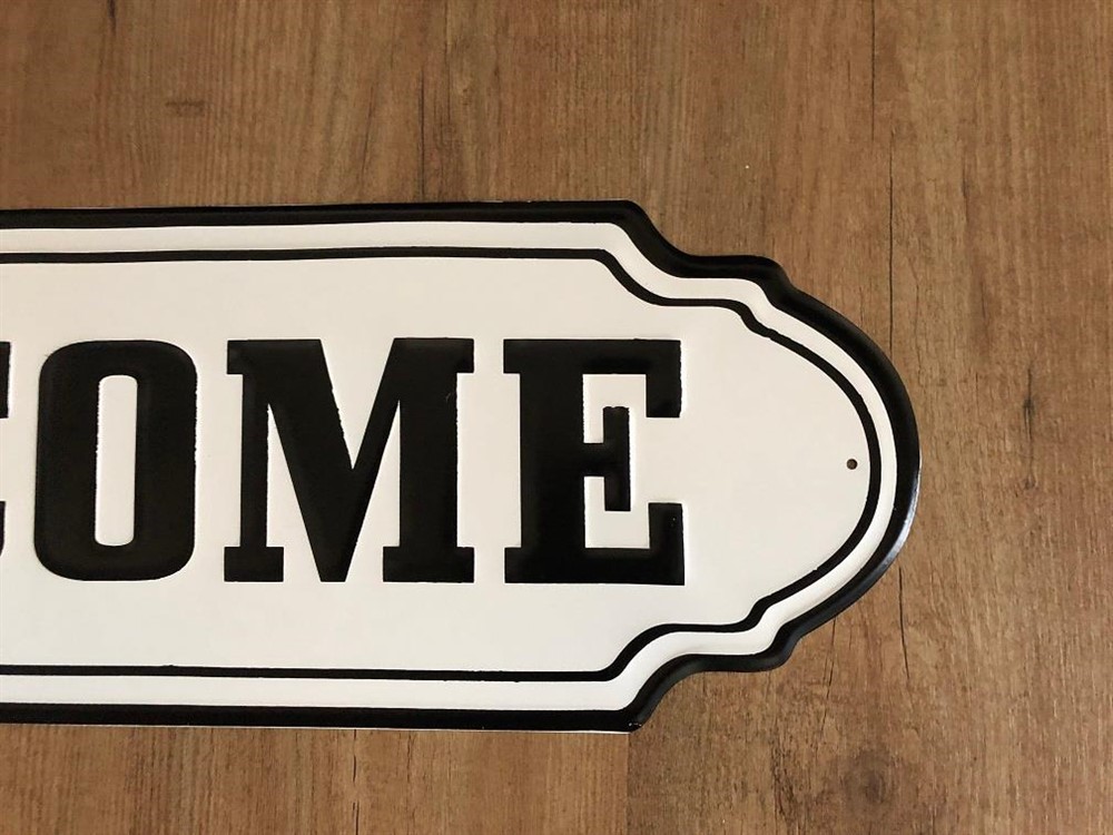 Wandbord, naamplaat XL, met tekst- WELCOME in old - Afbeelding 6