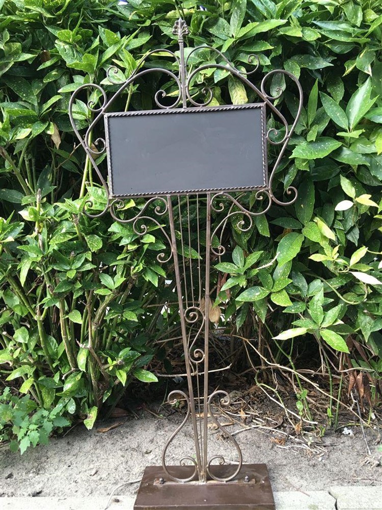 Welkom bord metaal op standaard-bruin-krijtbord- deco - nr. 1