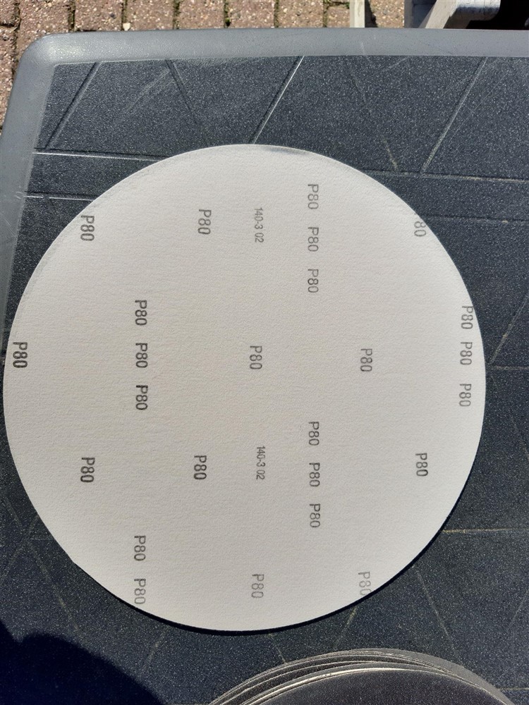 P80 waterproof schuur schijf 380mm zwart met klitteband - nr. 1