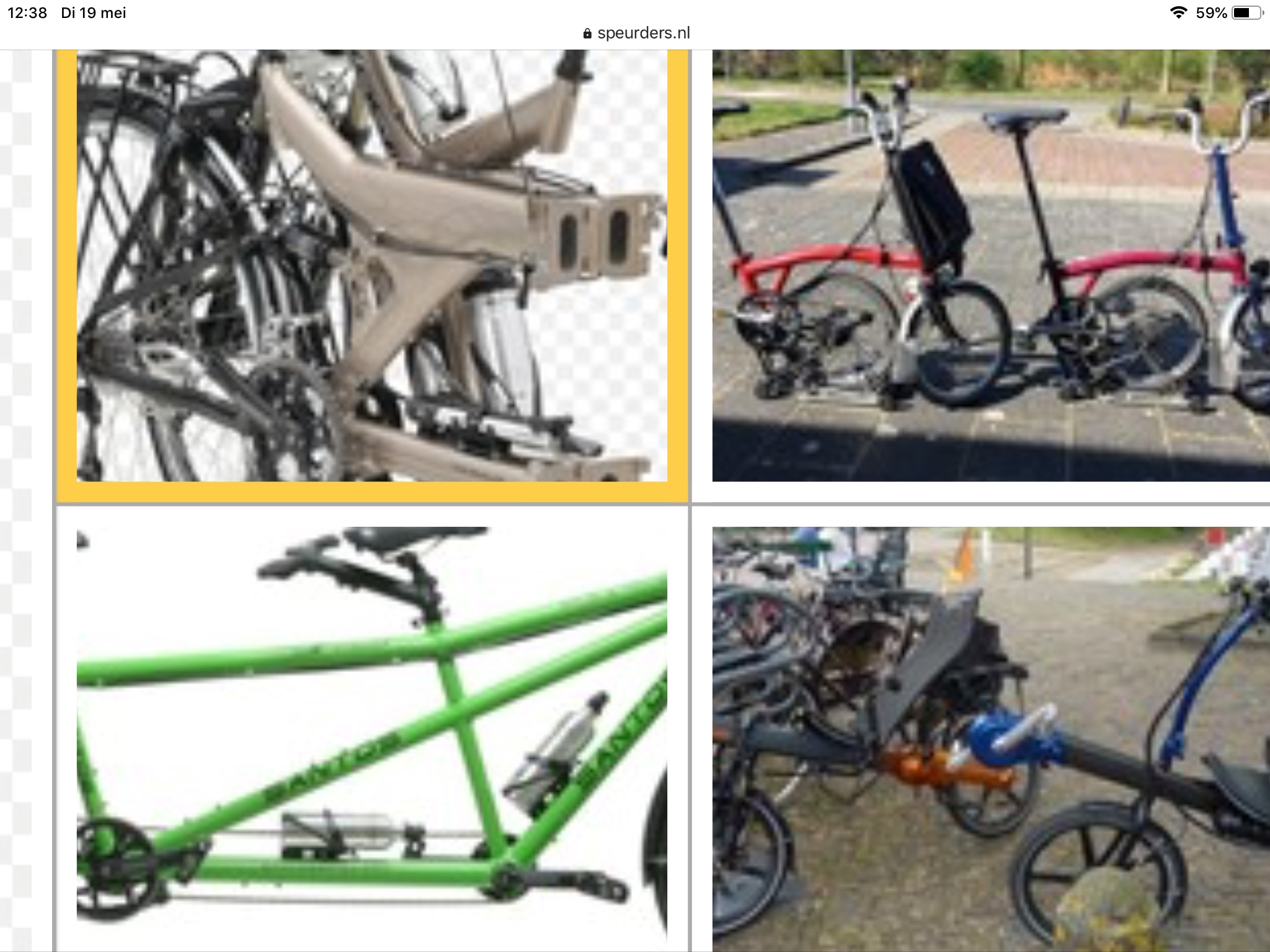 Gezocht Tandems Vouwfietsen Ligfietsen als op tekst foto