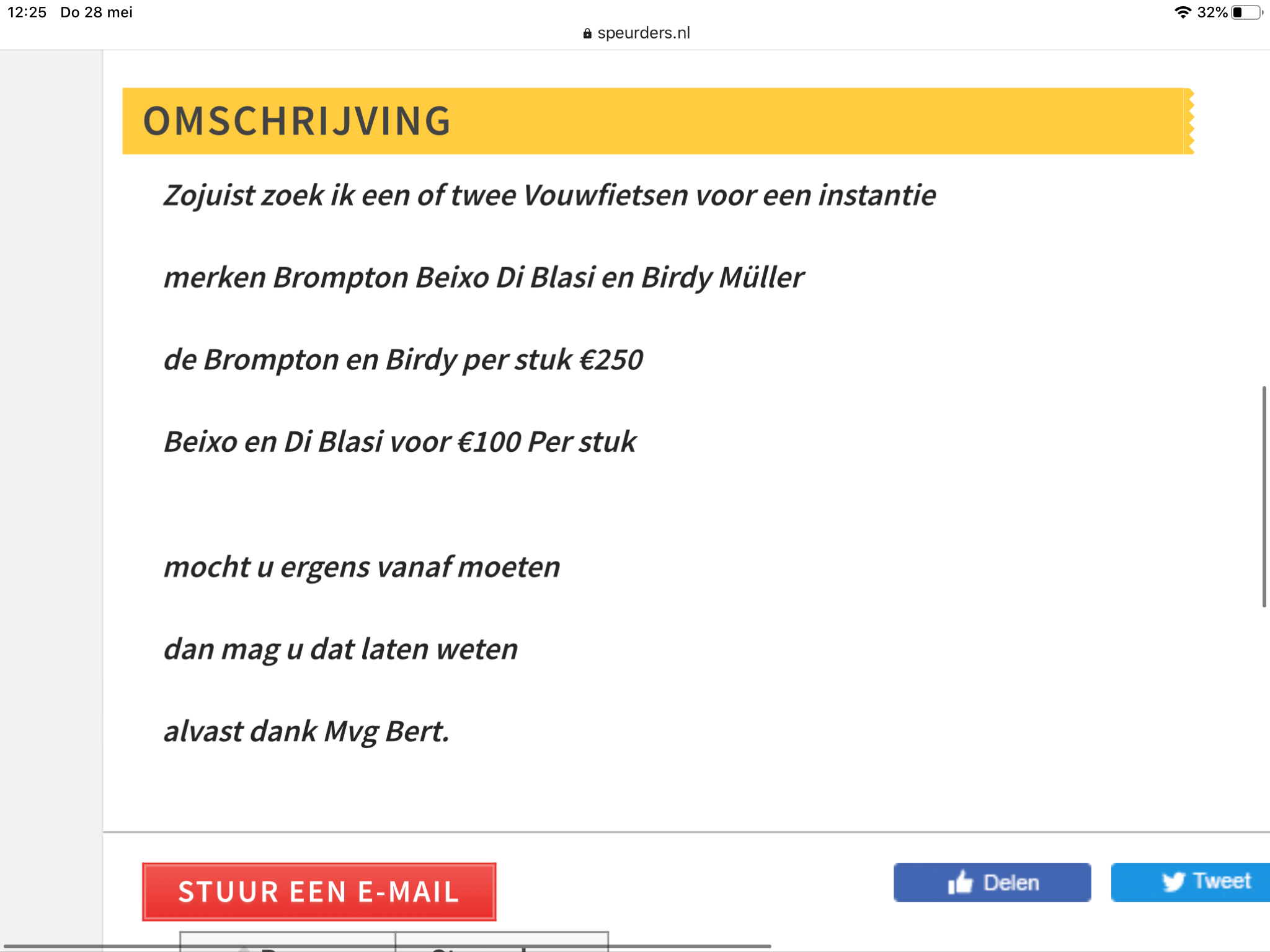 Vouwfietsen gezocht als op foto’s teksten