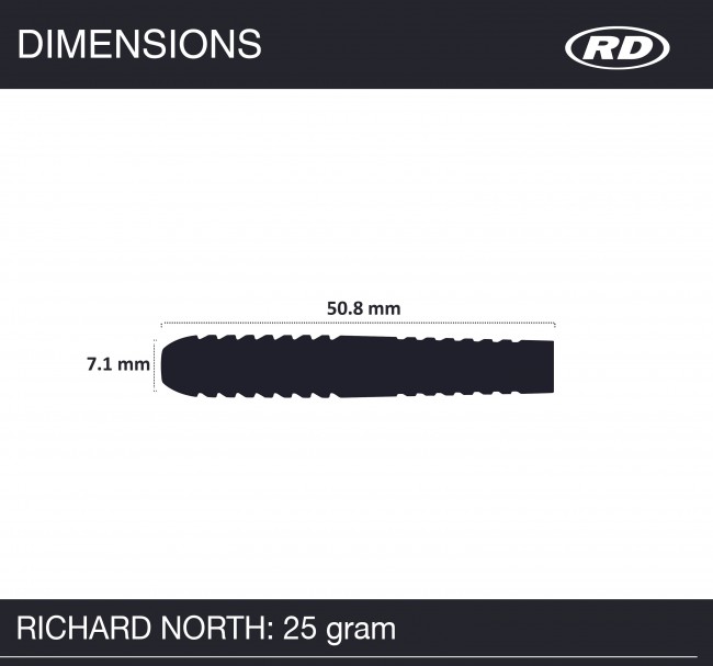 Dartpijlen Red Dragon darts Richard North 90% tungsten 25 gram - Afbeelding 3