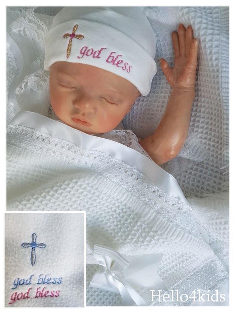 new born prematuur petje mutsje doop god Bless - nr. 1