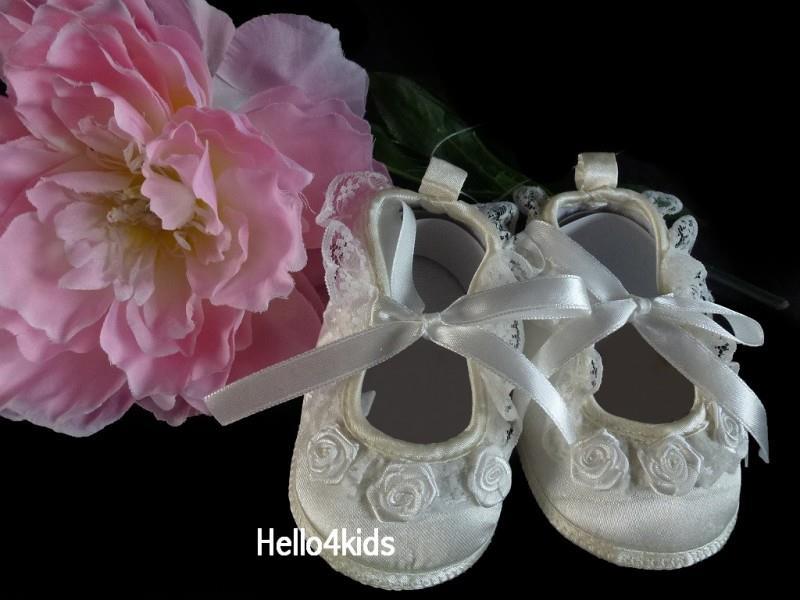 100% leren baby schoentjes baby slofjes haarbandje - Afbeelding 2