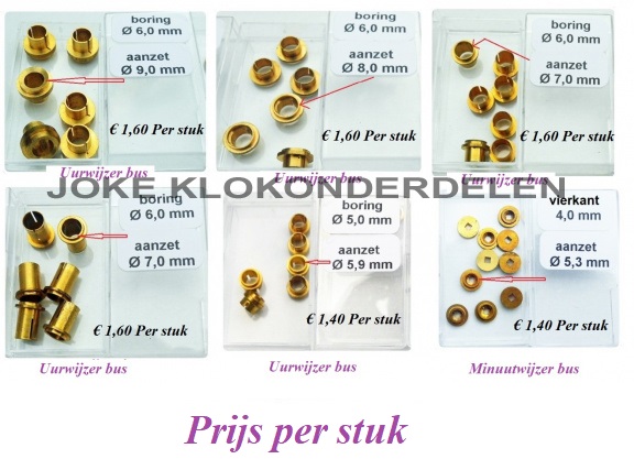 = Uur / Minuut wijzer bus = nieuw =35124