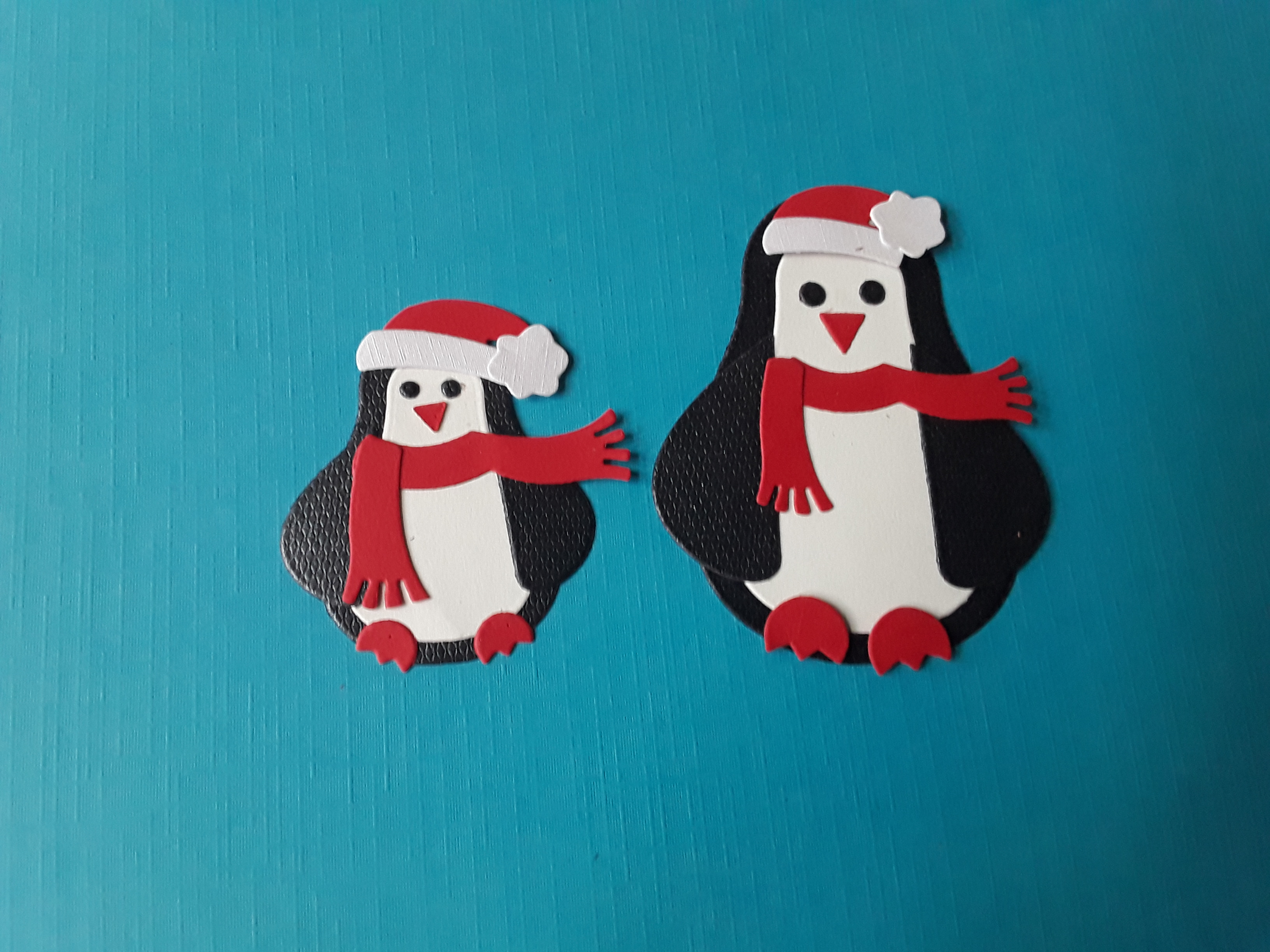 4 KERST stansjes set / pinguins - nr. 1