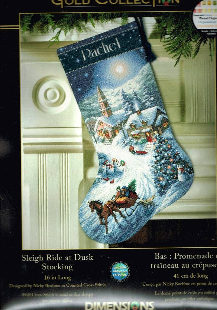 DIMENSIONS BORDUURPAKKET, SLEIGH RIDE AT DUSK STOCKING