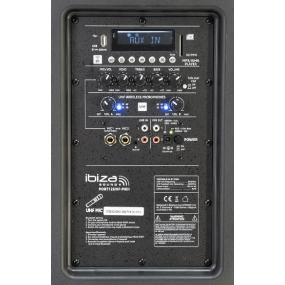 IBIZA PORT12UHF-MKII Mobiel geluidsysteem - Afbeelding 4