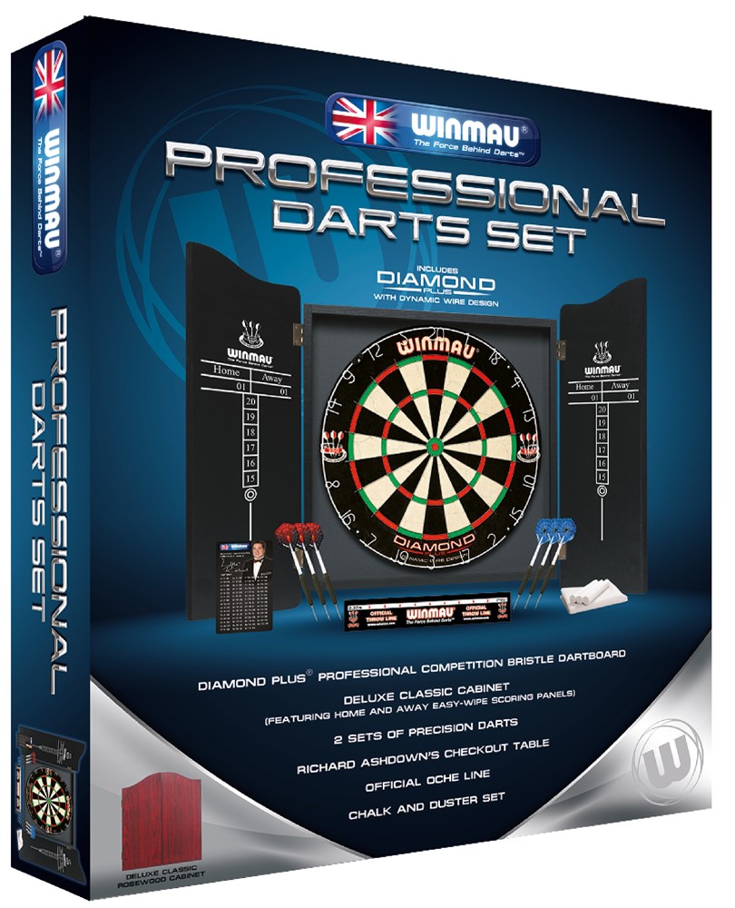Dartcabinet Winmau PDS sniper met dartbord en pijlen - Afbeelding 2