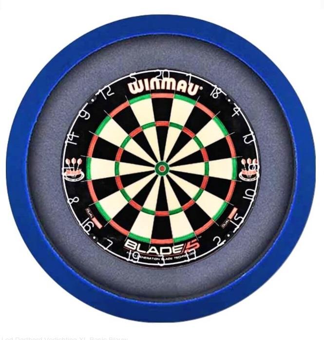 Budget led dartbord verlichting met surround rand blauw - nr. 1