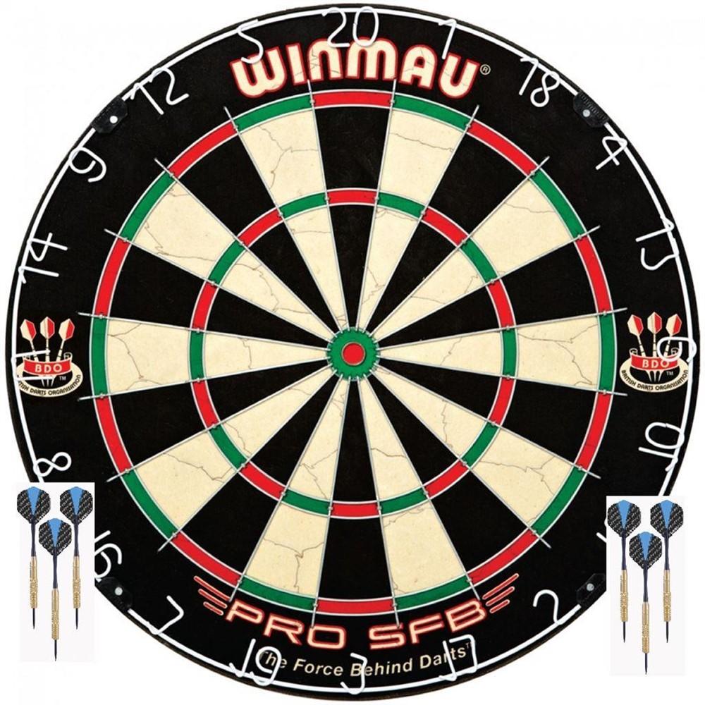 Winmau Pro SFB dartbord met 2 setjes darts - nr. 1