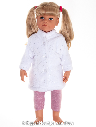 Götz pop Hannah 48-50 cm Wit glitter jasje
