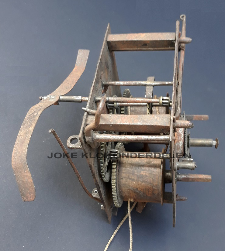=Antiek ijzeren uurwerk = opknapper =42605 - Afbeelding 5