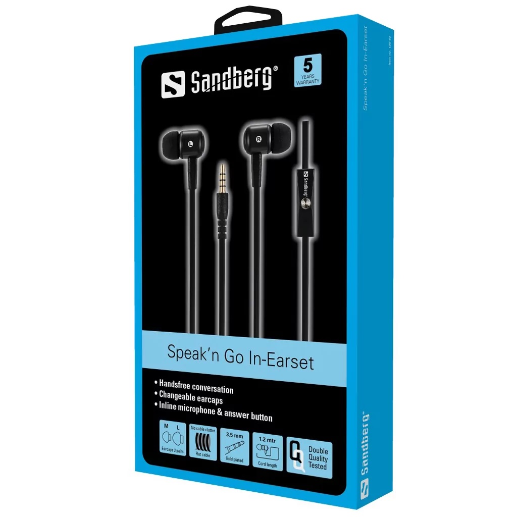 Speak’n Go In-Earset Black stijlvolle headset microfoon en opnameknop - Afbeelding 4