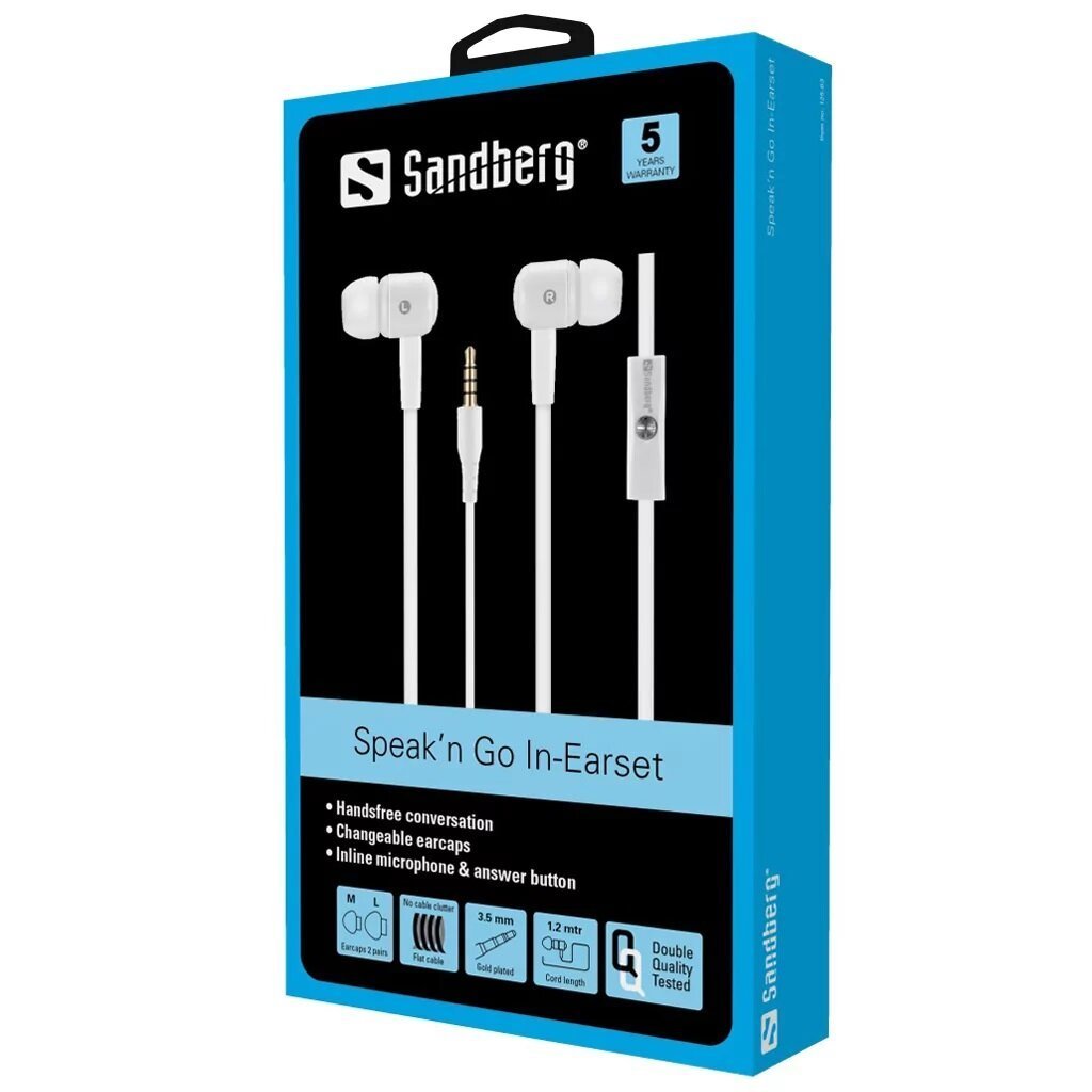 Speak’n Go In-Earset White stijlvolle headset met microfoon en opnameknop - Afbeelding 4
