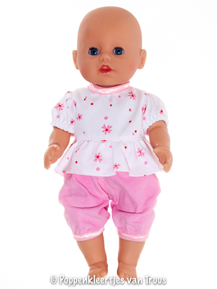 Baby Born Badpopje 32 cm Topje met broekje roze/wit
