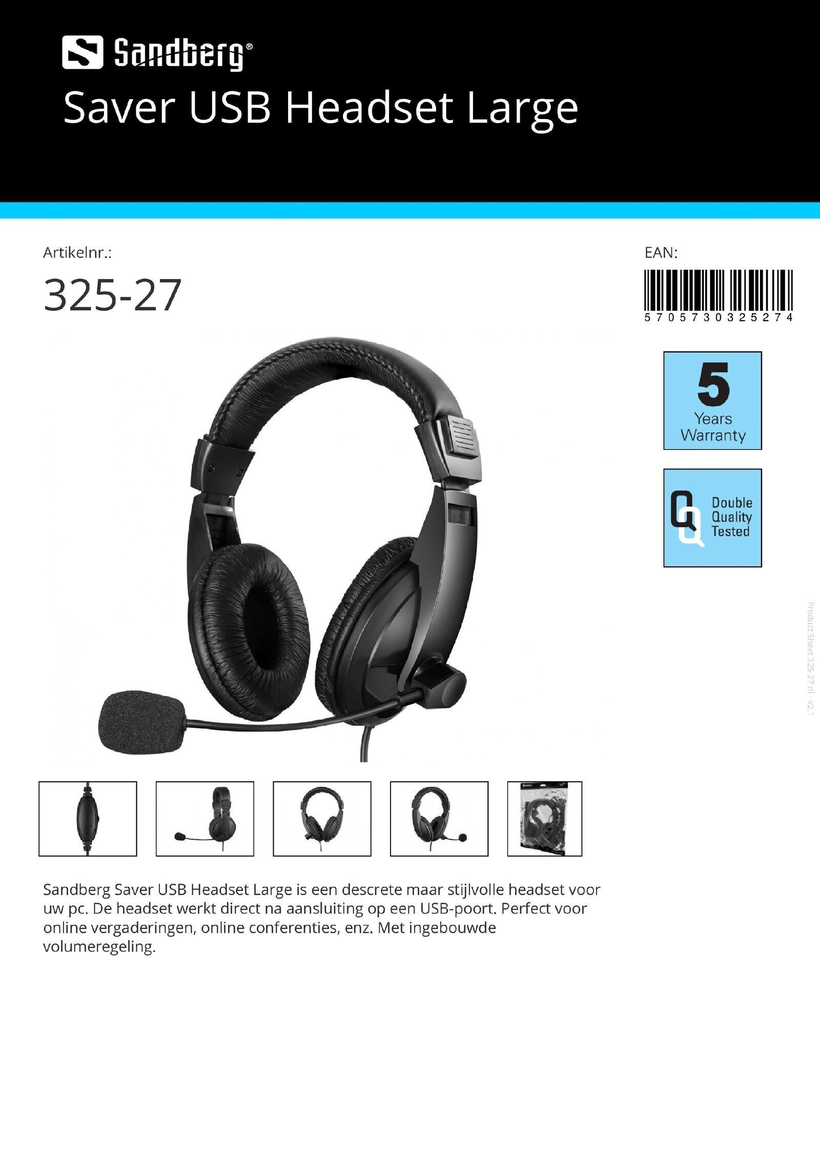 Saver USB Headset Large - nr. 1