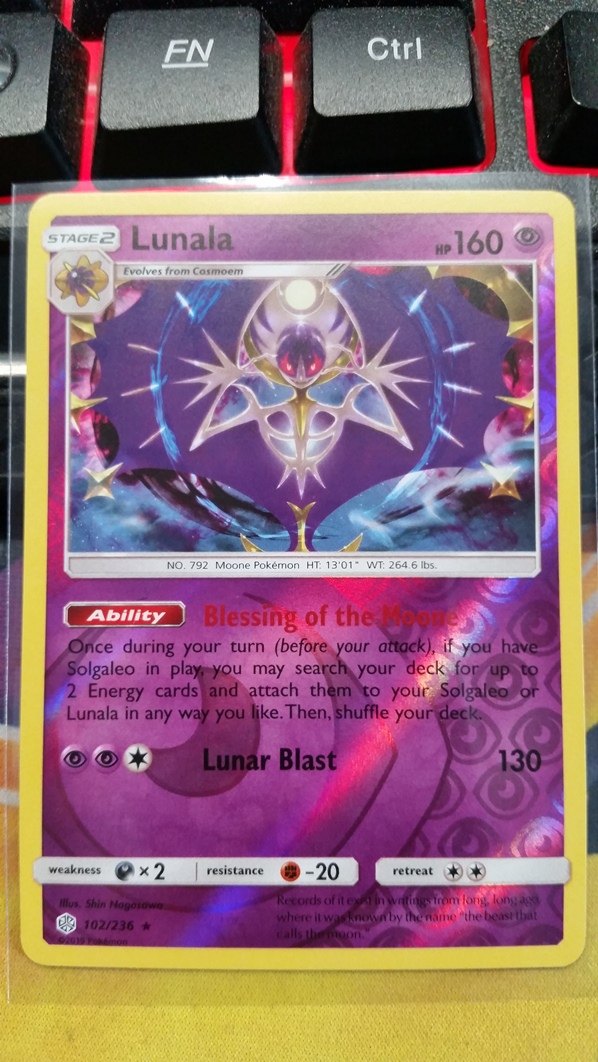 Lunala 102/236 (reverse) Holo S & M Cosmic Eclipse