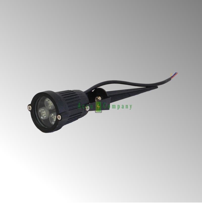 3 LED Tuinspot 220 volt met grondpin - Afbeelding 3