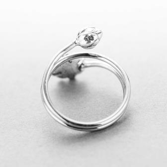 Lotus ring van zilver, met elegant wikkeleffect - Afbeelding 3