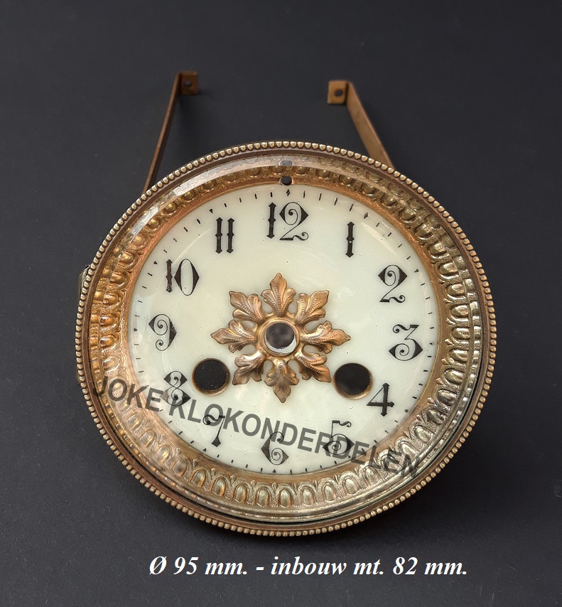 = Pendule deur / wijzerplaat = geslepen glas =42629