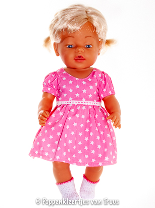 Baby Born 43 cm Jurksetje roze/sterren