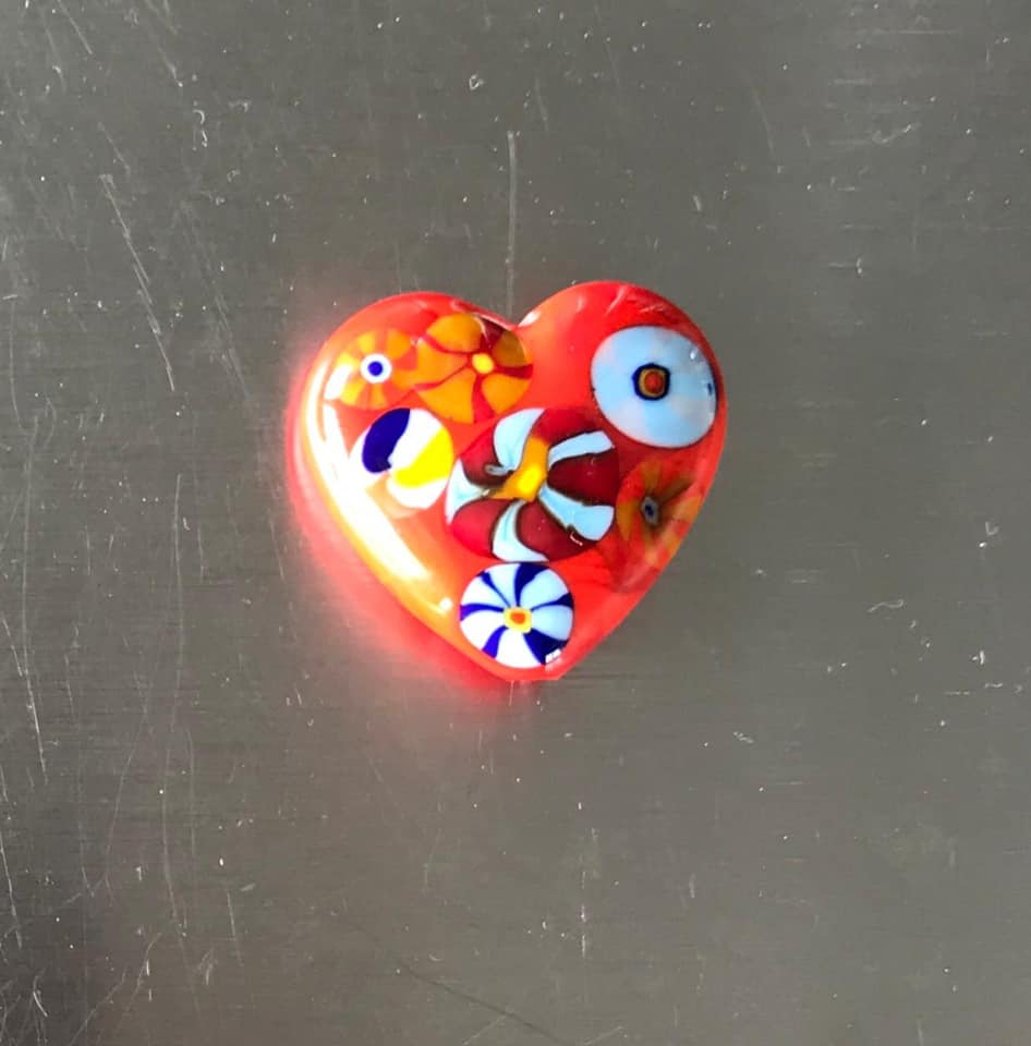 Handgemaakte hartjes van glas nieuw en uniek. - nr. 1