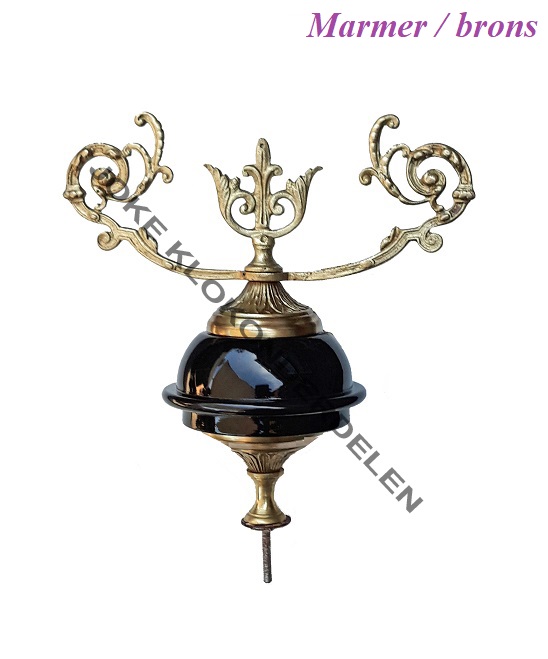 = Klokstel ornament = marmer / brons =42681